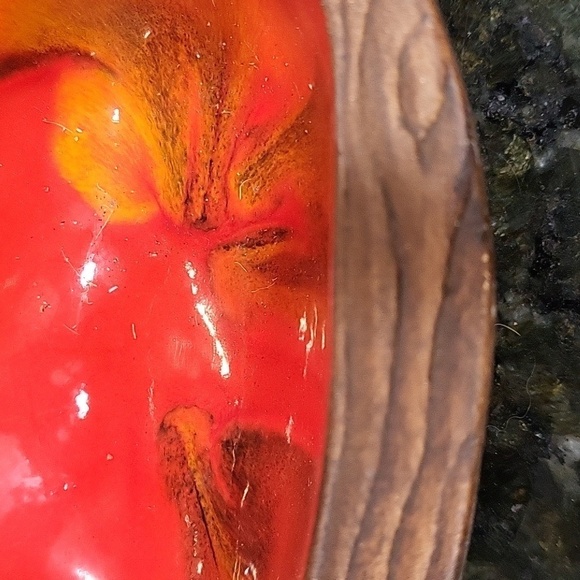 VTG Red/Orange California Pottery Treasure Craft Divided Relish Serving Dish-608 - Picture 3 of 7